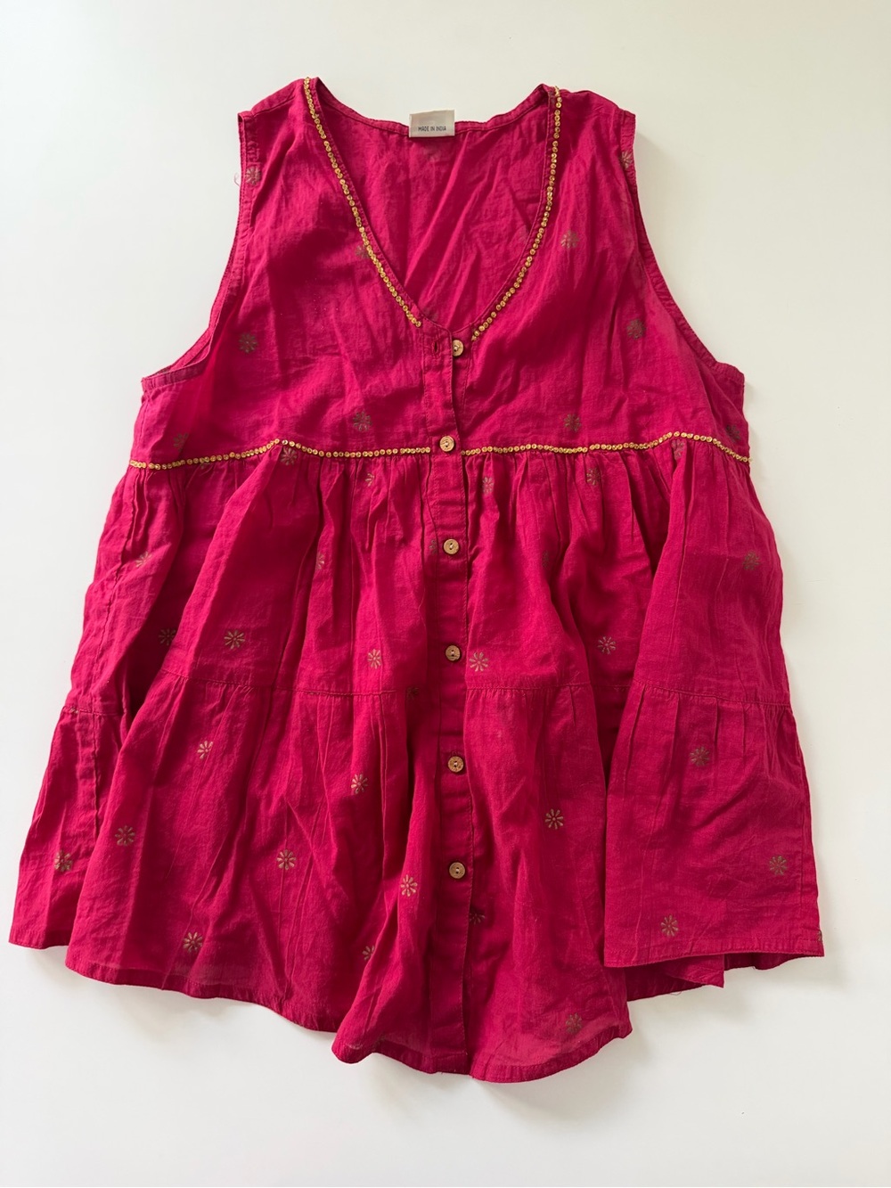 Free People Printed Pink Top